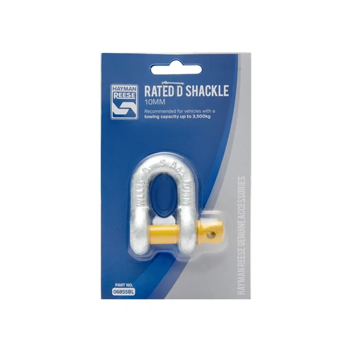 Hayman Reese D Shackle E7 Pin 10mm WLL 1.0T G-S - Blister Pack