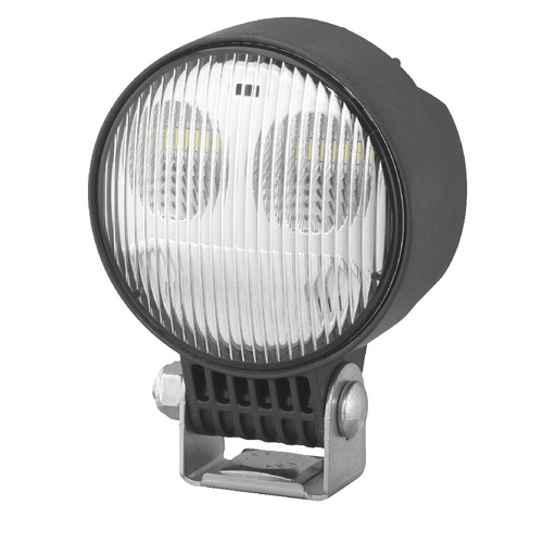Hella Led Round Worklamp Flood Beam 12/24V 12W 2 Leds Black Hsng 1,000Lumens Ip69K