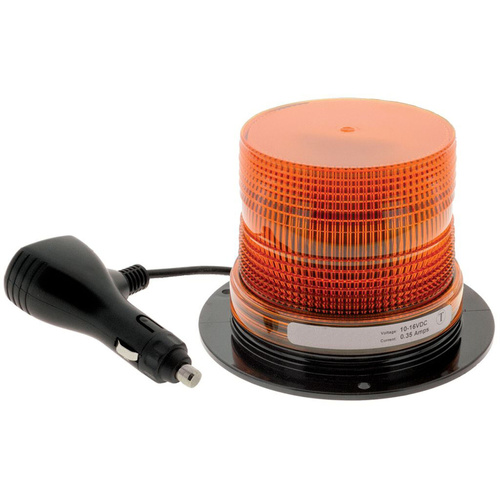 Ignite LED AMBER STROBE BEACON 12V PLASTIC MAGNETIC MOUNT 28x SEL FLASH PATTRNS CLASS III