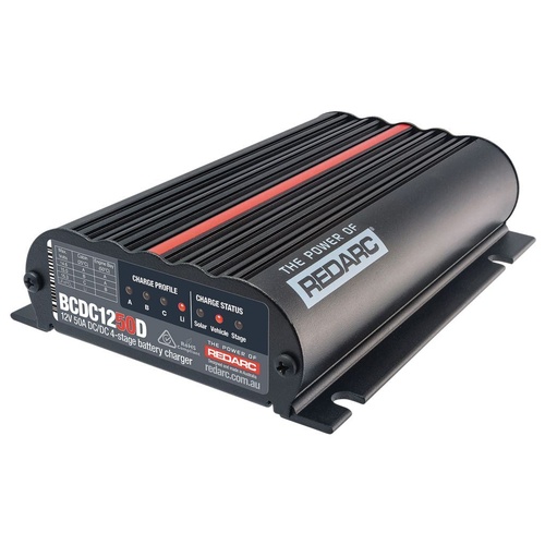 Redarc Battery Charger 3 Stage 50A 9V-32V In, 12V Out (Nom.) + MPPT Regulator Dual Input