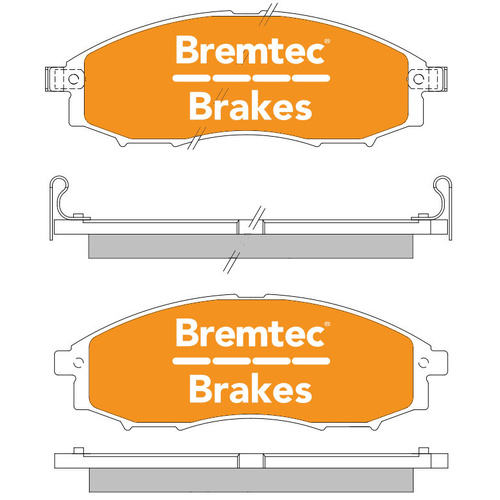 Bremtec Proline Heavy Duty Ceramic+ Zero Dust Nissan Navara D22 3.0 Tdi