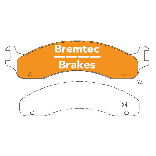 Bremtec Endure 4WD Brake Pads Set Ford F250 7.3L 4X4 1995-