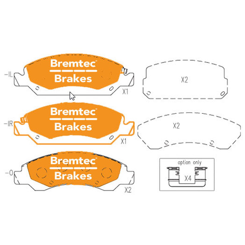 Bremtec Proline Ceramic Heavy Duty Zero Dust Chev Silverado 1500 Front