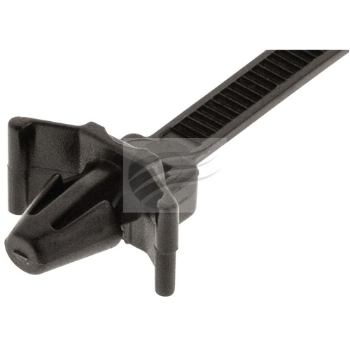 Jaylec PKT100 Cable Tie 150mm X 3.6mm Black Push Mount UV & Heat Res Nylon Flame Retardant
