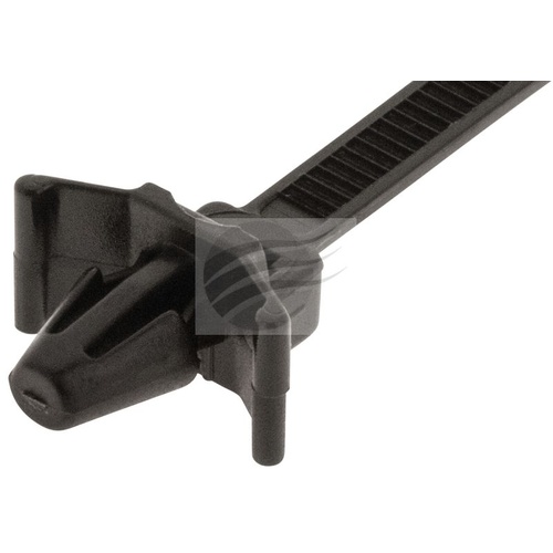 Jaylec PKT100 Cable Tie 202mm X 4.7mm Black Push Mount UV & Heat Res Nylon Flame Retardant