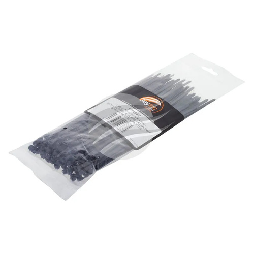 Jaylec PKT100 Cable Tie 200mm X 4.5mm Stainless Steel Tongue Black Flame Retardant