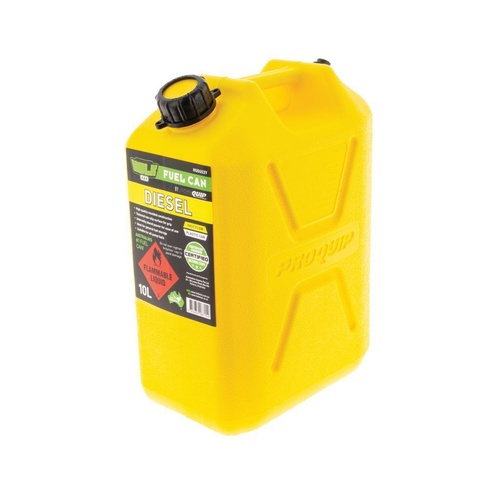 HULK 4X4 10 Litre Fast Flow Plastic Diesel Jerry Can (Yellow)