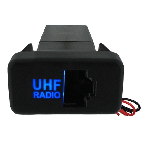 Hulk 4X4 Horizontal Rj45 UHF Socket Suits Early Toyota Blue Led 39 X 21Mm