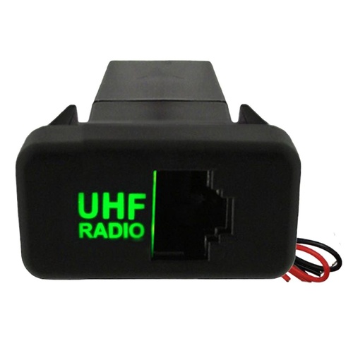 Hulk 4X4 Horizontal Rj45 UHF Socket Suits Early Toyota Green Led 39 X 21Mm