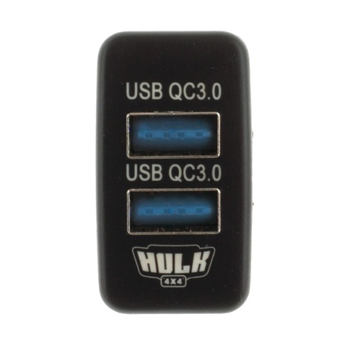 HULK 4X4 Toyota Early Dual QC3 USB Socket Blue Illum 12v