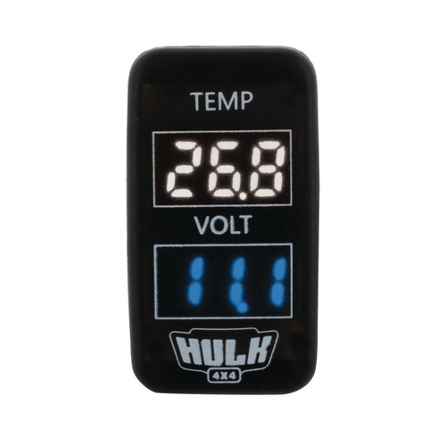 HULK 4X4 Toyota Early Temperature & DC Voltmeter White Illum 12v