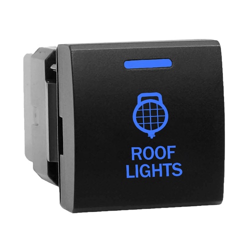 Hulk 4X4 Switch Push Button On/Off 12V Roof Lights Suits Prado 150 Ser 2017 On Blue Illum