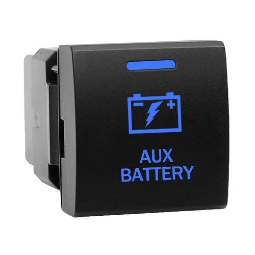 Hulk 4X4 Switch Push Button On/Off 12V AUX Battery Suits Prado 150 Ser 2017 On Blue Illum