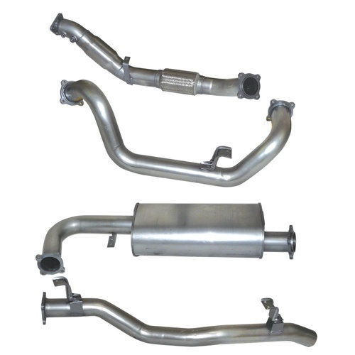 HULK 4X4 Toyota LandCruiser 79 Series Single Cab 4.5TD V8 1VD Non-DPF Muffler Delete 2007-15 - Stainless Steel Exhaust Kit