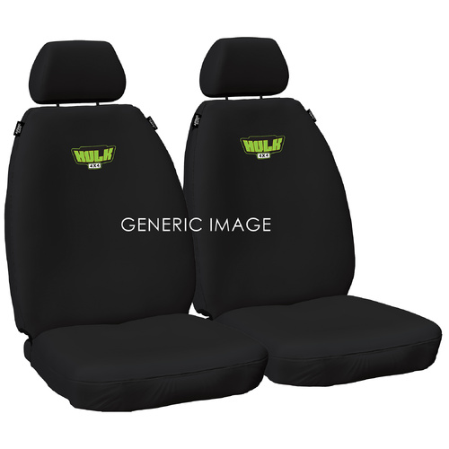 HULK 4X4 Heavy Duty Canvas Seat Covers Hilux 11/15> Single Cab Black Fronts Hulk 4X4