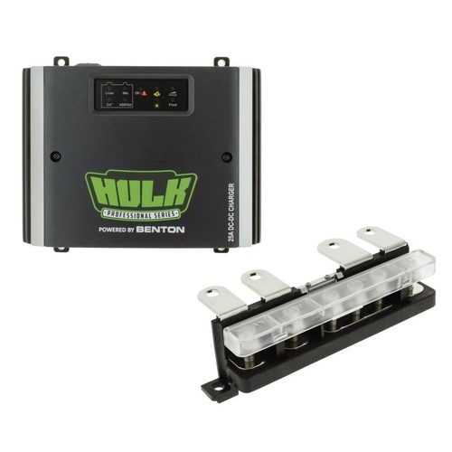 HULK 4X4 DC-DC BATT CHARGER KIT 12/24V 25amp WITH TERMINAL BLOCK INCL