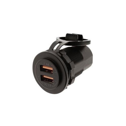 HULK 4X4 DUAL USB SOCKET PORT A- 5v 2.4a PORT B- QC3.0 3.6-12v 18w ( 10 pack )