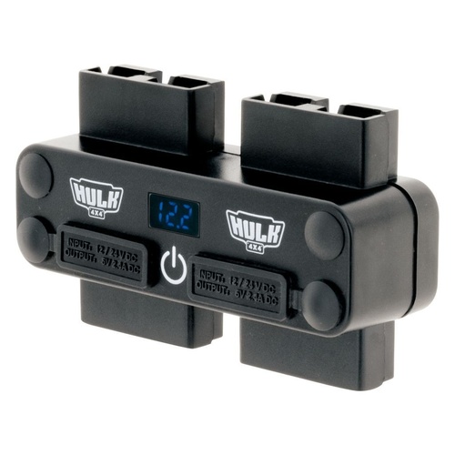 HULK 4X4 4 Way 12/24V DC Power Adaptor with Anderson USB & Voltmeter Touch Switch