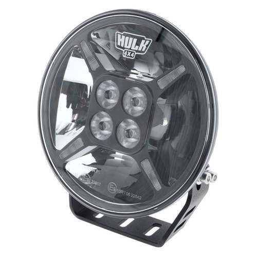 HULK 4X4 LED Driving Light 7" Round with Front Position Lamp (Black Fascia)