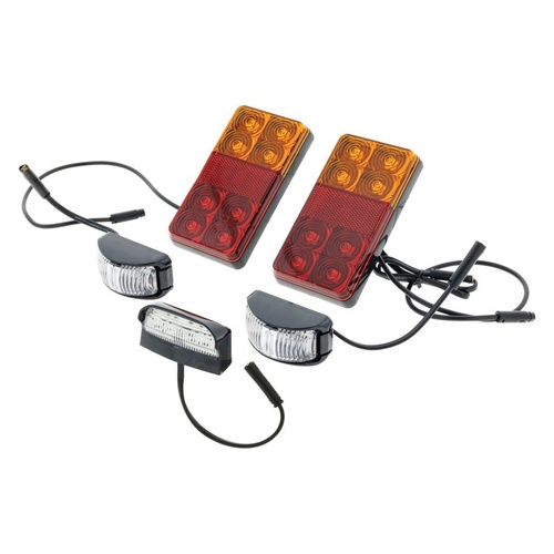 HULK 4X4 LED Trailer Lamp Kit 12V with 7 Pin Trailer Plug & 8M Lead / Plug & Play