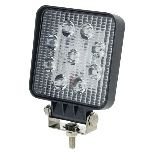 HULK 4X4 LED Square Worklamp Spot Beam 10-30V 27 Watt 9 LEDs Blck Abs Hsng 1,800 Lumens Hulk