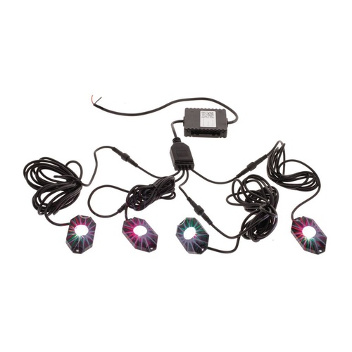 HULK 4X4 LED RGBW Flood Beam Rock Light Kit with Bluetooth - Pkt4
