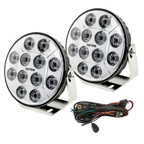 Ignite 7 Inch Round LED Driving Light Kit - Chrome - Flood/Spot Beam