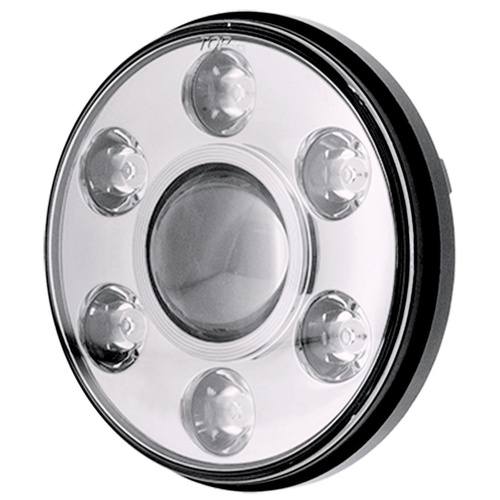 Ignite 7" LED HEADLIGHT 9-36V HIGH/LOwithDRL BEAM CHROME FASCIA