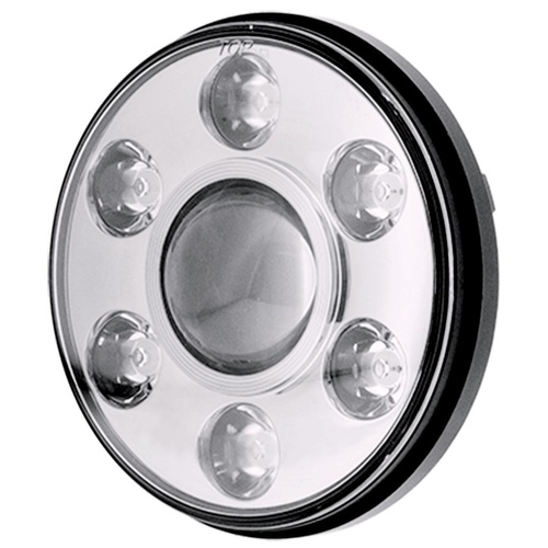 Ignite 7" LED HEADLIGHT 9-36V HIGH/LOW BEAM CHROME FASCIA