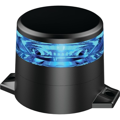 Ignite LED BLUE BEACON 10-80V 2 BOLT METAL MNT 10xSTRBE 2xROT PATTs LOW PROFLE CLASS I