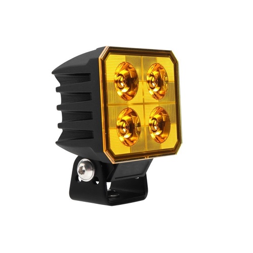 Ignite LED Square Flood Beam Amber Worklamp 60 Deg 4 LED's 2,660 Lumens