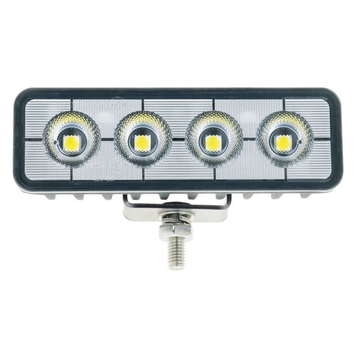 Ignite LED RECTGL WORKLAMP FLOOD BEAM 70 Deg 9-36V 24W 4 LEDs BLACK HSNG 2,400 Lumens