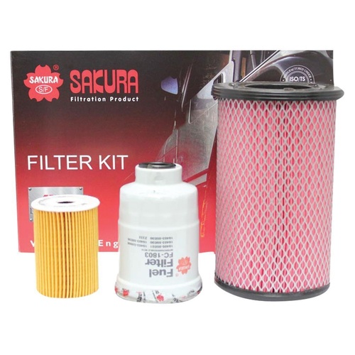 Sakura Filter Kit Oil Air Fuel Nissan Navara D22 ZD30