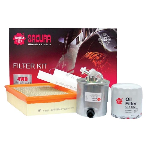 Sakura Filter Kit Oil Air Fuel Nissan Navara D40 YD25DDTI Spain Built