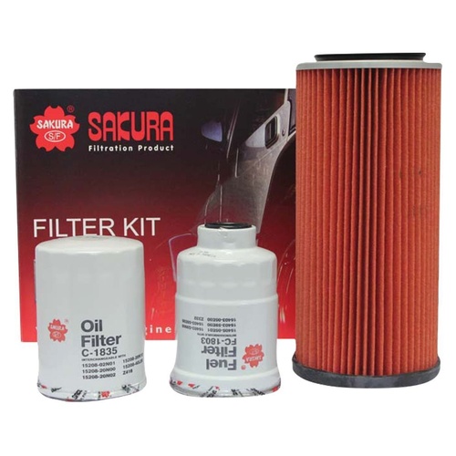 Sakura Filter Kit Oil Air Fuel Nissan Patrol GQ Series II RD28T