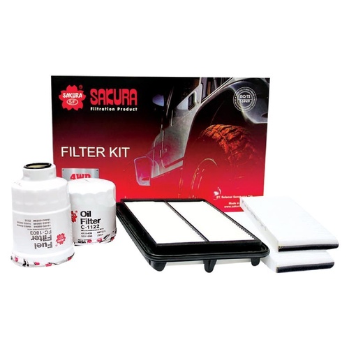 Sakura Filter Kit Oil Air Fuel Nissan Navara D40 YD25 Thai Built
