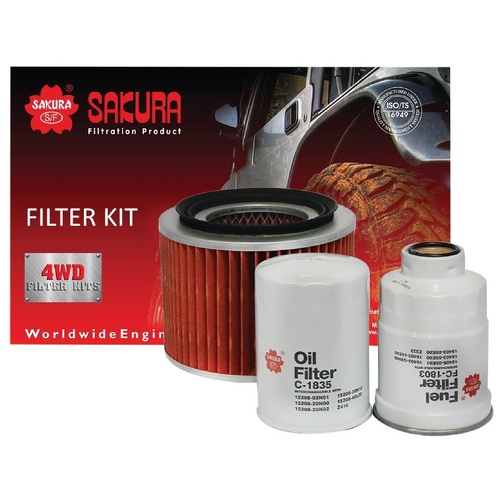 Sakura Filter Kit Oil Air Fuel Nissan Patrol GU RD28ETI