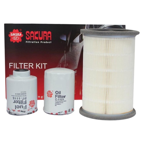 Sakura Filter Kit Oil Air Fuel Ford Courier PE PG PH - Round Air Filter