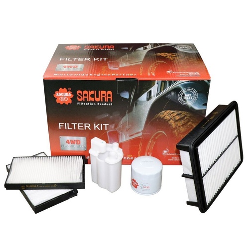 Sakura Filter Kit Oil Air Fuel Hyundai iLoad TQ G4KG