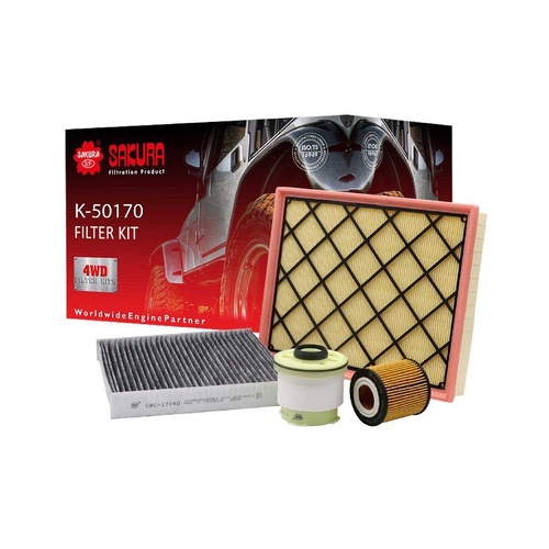 Sakura Filter Kit Oil Air Fuel Ford Ranger PX Everest UA