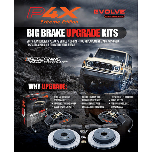 Bremtec Toyota Landcruiser 76,78,79 Series Auto Hub Big Front Brake Upgrade Kit