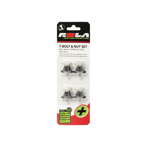 Rola Pkt 4 Roof Rack S/Steel Bolt & Nut Set 6mm Thread Rola