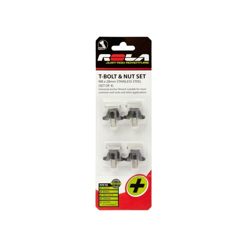 Rola Pkt 4 Roof Rack S/Steel Bolt & Nut Set 8mm Thread Rola