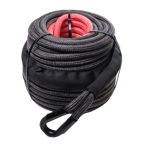 Saber Double Braided Winch Rope - 8,000KG - 30M - Black