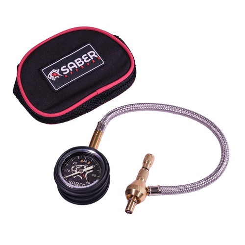 Saber Quick Deflate Tyre Deflator With Glow in the Dark Face & Stainless Steel Braided Hose