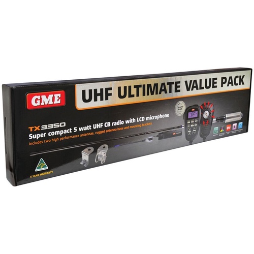 Gme Tx3350Uvp 5 Watt Super Compact UHF CB Radio - Value Pack