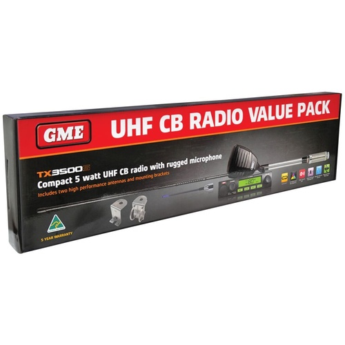Gme Tx3500Svp 5 Watt Compact UHF CB Radio - Value Pack